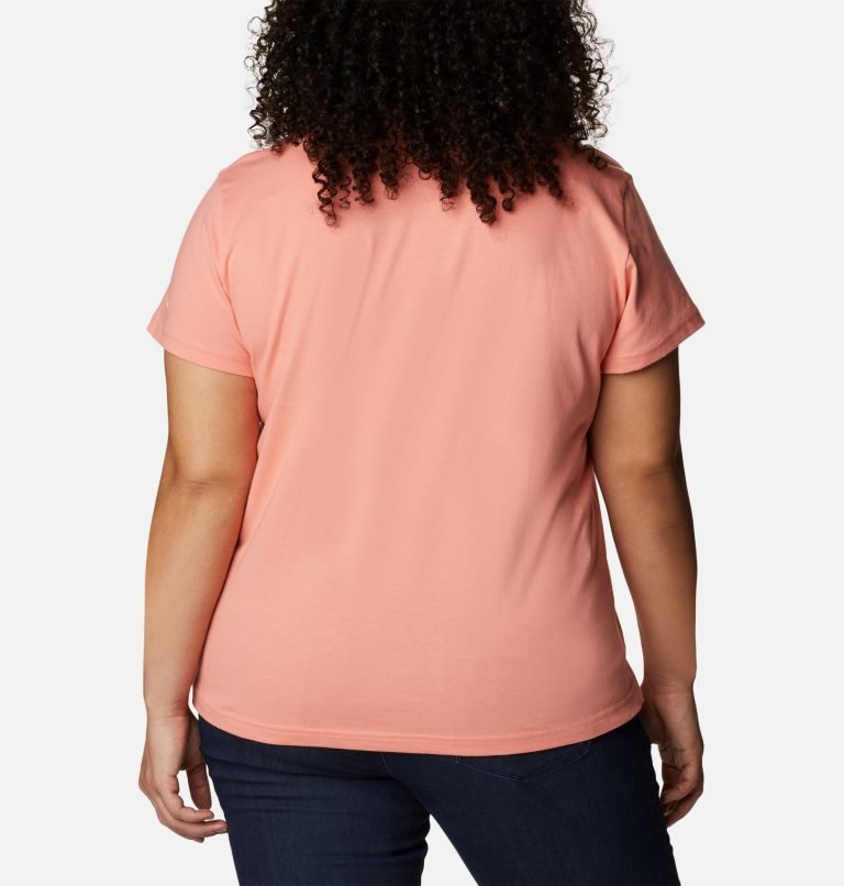 Women's Columbia Sapphire Point Short Sleeve T Shirts Coral | Plus Size CA-B8015